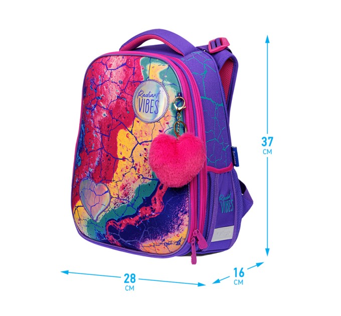 Ранец школьный Expert «Radiant Vibes», 2 отделения, 2 кармана, ортопедическая спинка RU06109