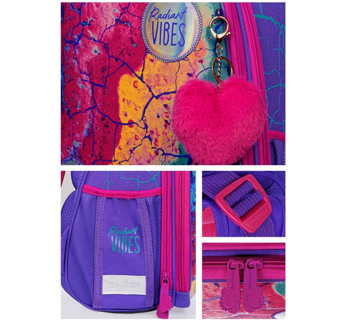 Ранец школьный Expert «Radiant Vibes», 2 отделения, 2 кармана, ортопедическая спинка RU06109