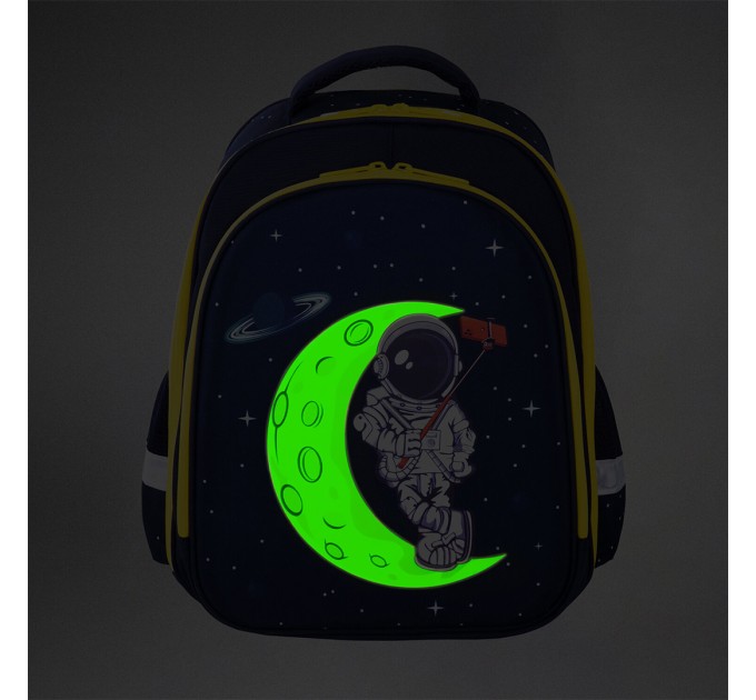 Ранец школьный «Spaceman», светящийся, 2 отделения, 2 кармана, анатомическая спинка 271384