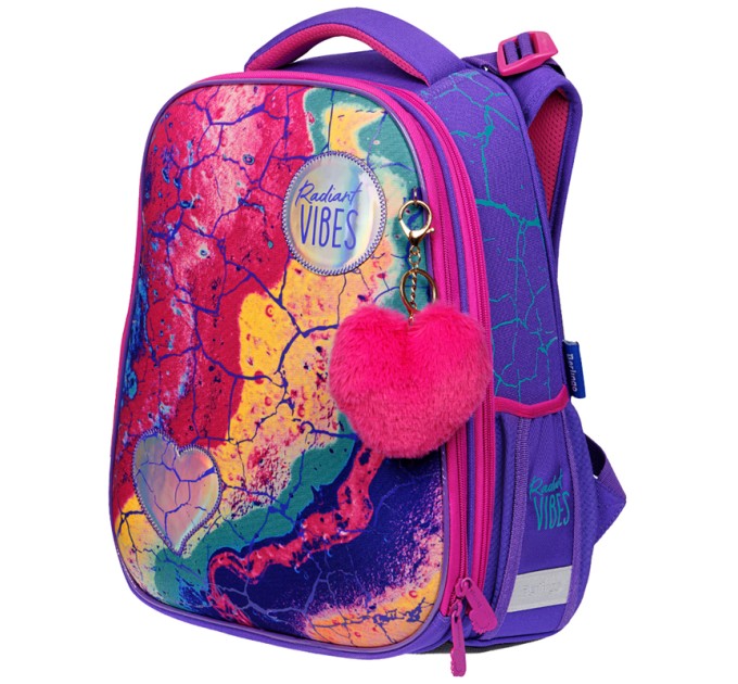 Ранец школьный Expert «Radiant Vibes», 2 отделения, 2 кармана, ортопедическая спинка RU06109