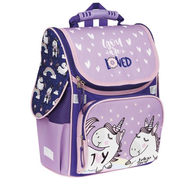 Ранец школьный Junior «Unicorns», 1 отделение, 3 кармана, анатомическая спинка Uni_17765
