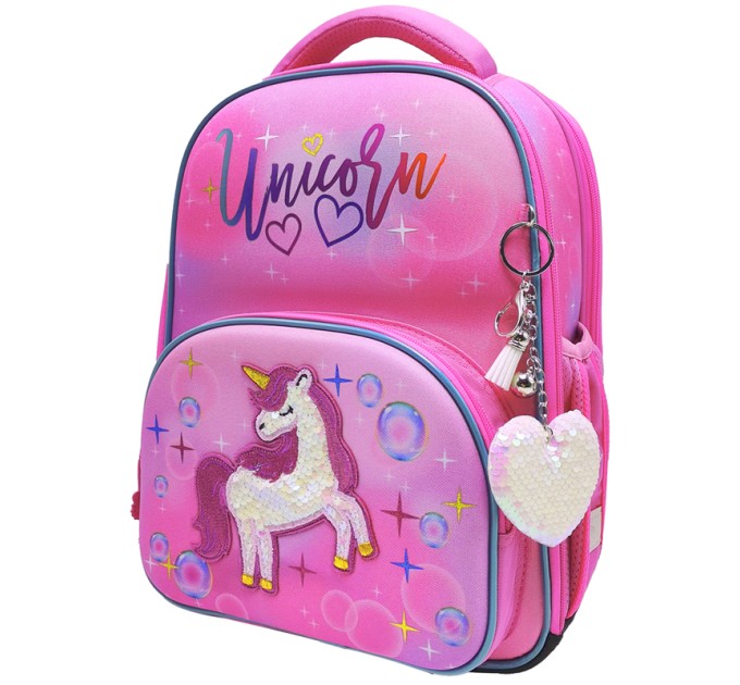 Ранец школьный Profi «Bubble Unicorn», 2 отделения, 4 кармана, анатомическая спинка RU06302