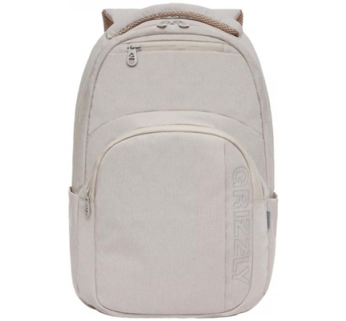 Рюкзак ученический «GRIZZLY», 1 отделение, 4 кармана, укрепленная спинка, топленое молок RX-114-1/2