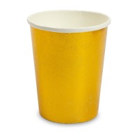 Стаканы бумажные под золото, 250 мл, 6 шт TSS-02