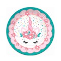 Тарелки бумажные "Единорог Pink&Tiffany", 18 см, 6 шт