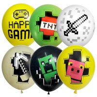 Шар воздушный «Пиксели», ассорти М12/30см Шар воздушный «Пиксели», ассорти М12/30см