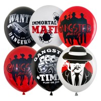 Шар воздушный «Гангстерская вечеринка», ассорти М10/30см Шар воздушный «Гангстерская вечеринка», ассорти М10/30см