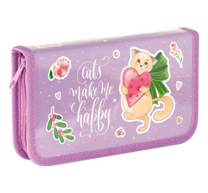 Пенал школьный, 1 отделение, «Cute Cat», ламинированный картон ПК1_42310