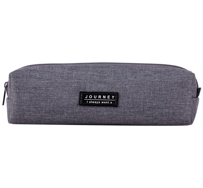 Пенал Deli, на молнии, серый 66683