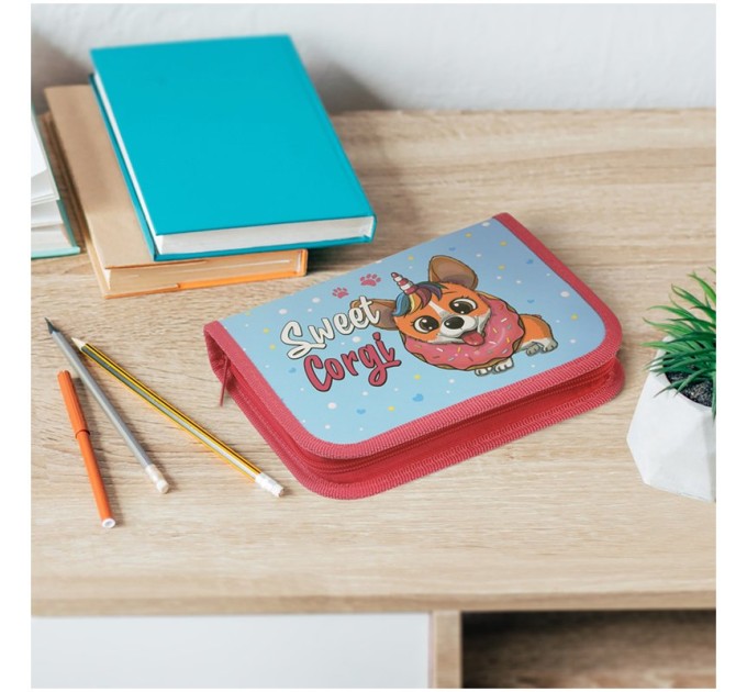 Пенал школьный, 1 отделение, «Sweet, corgi», ламинированный картон ПК1_42333