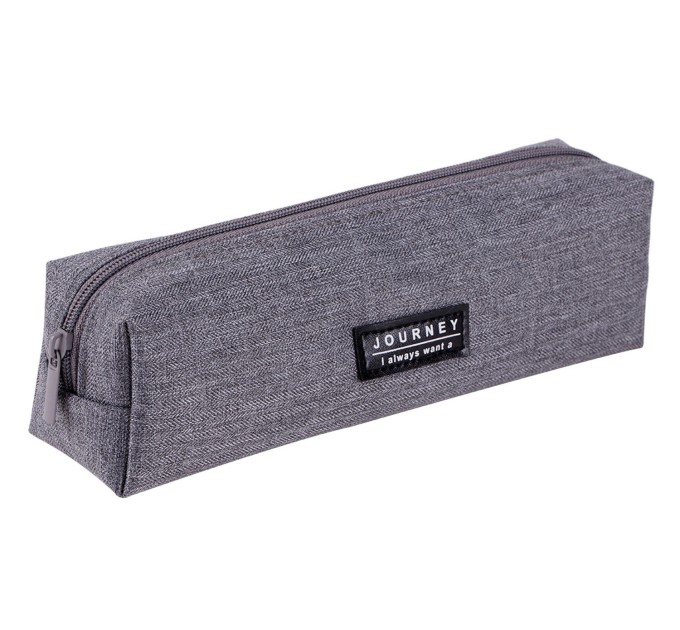 Пенал Deli, на молнии, серый 66683