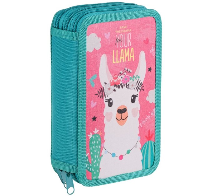 Пенал школьный, 3 отделения, «Лама», ламинированный картон ПК3_29127