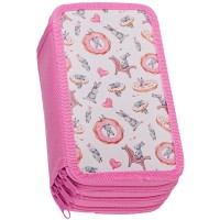 Пенал школьный, 3 отделения, «Милый кролик», ламинированный картон ПК3_29130
