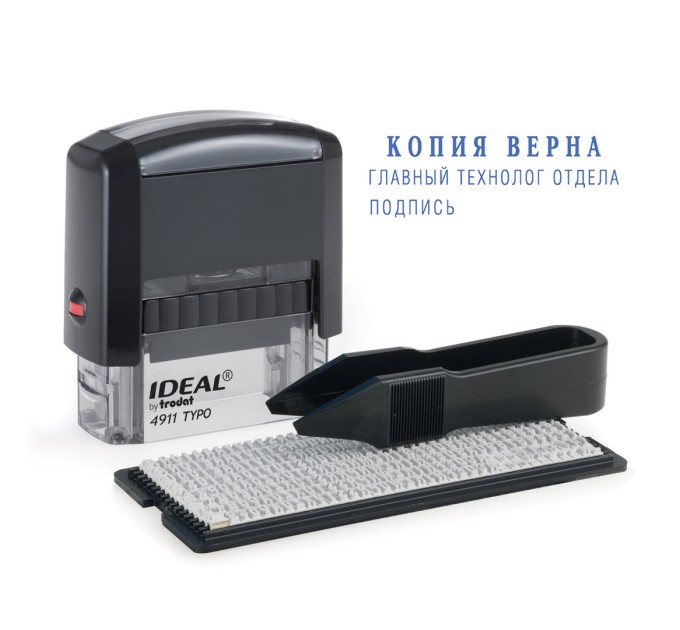 Самонаборный штамп 3 строки, без рамки, оттиск 38х14 мм, «TRODAT IDEAL» 125426/168224