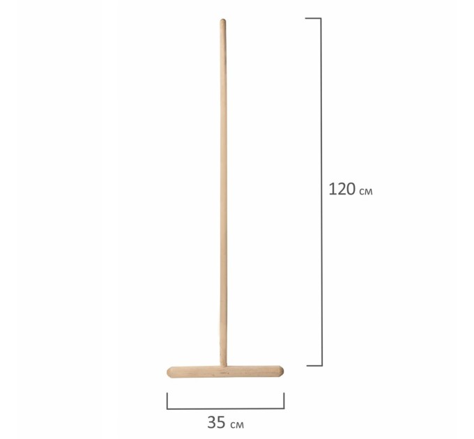 Швабра для пола деревянная, длина черенка 120 см, рабочая часть 35 см 600110