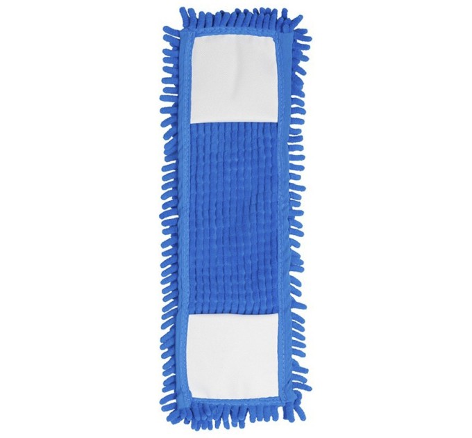 Насадка МОП для швабры, c карманами, 40х10 см, ворс. м-фибра, ворс 2 см, синяя 303060
