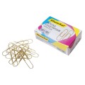 Скрепки 50 мм, 100 шт, металл, золотистые 491040