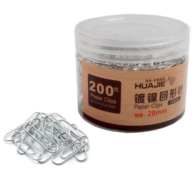 Скрепки 28 мм, 200 шт, серебро H8603