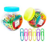 Скрепки 29 мм, 200 шт, с цветным покрытием, в баночке, VIVID 0053 Скрепки 29 мм, 200 шт, с цветным покрытием, в баночке, VIVID 0053