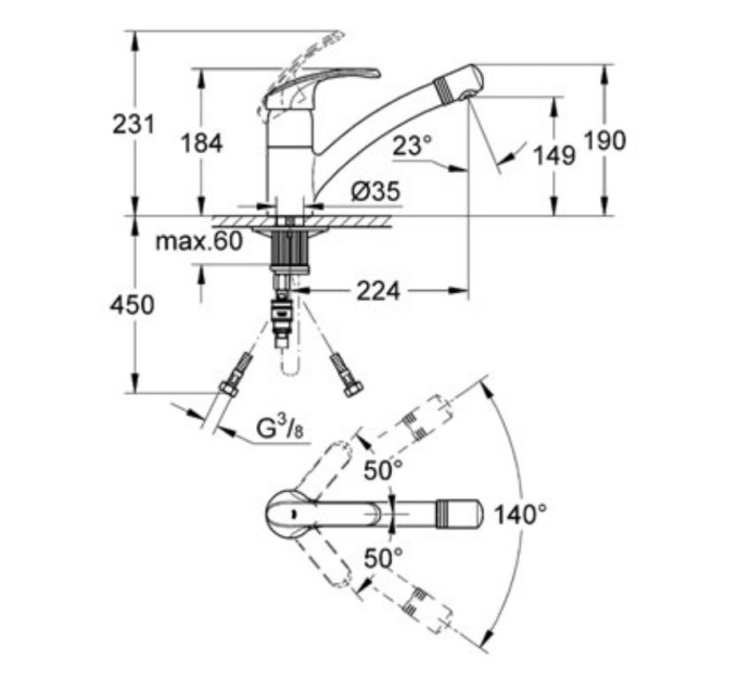 Смеситель для кухни Grohe Alira