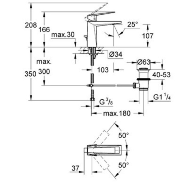 Смеситель для умывальника Grohe Allure Brilliant