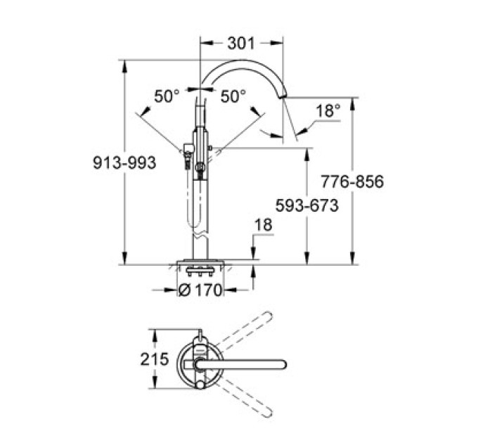 Смеситель для ванны и душа Grohe Atrio