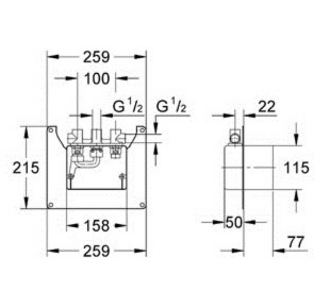 Скрытый монтажный ящик Grohe Contromix Surf