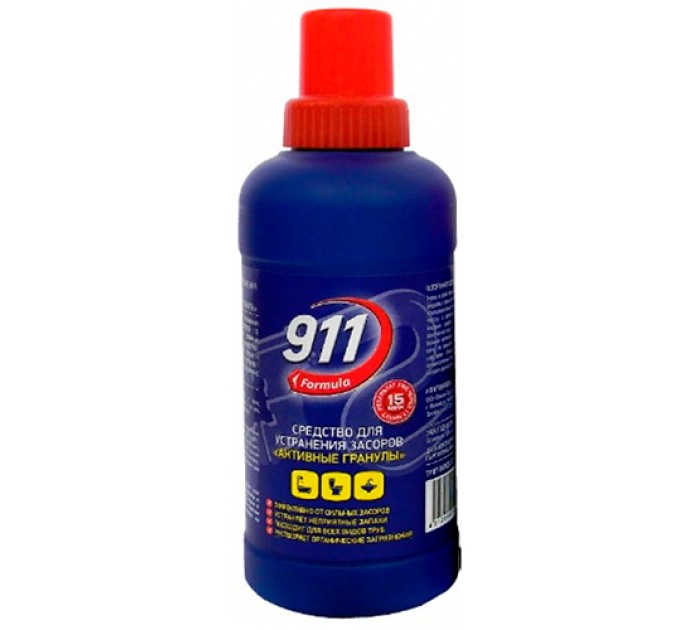 Средство для устранения засоров 911 «Активные гранулы», 500 г