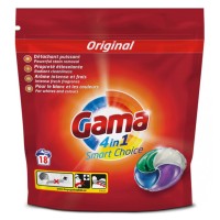 Капсулы для стирки белья универсальные GAMA «SMART CHOICE» 4 в 1, 18 шт по 26 г