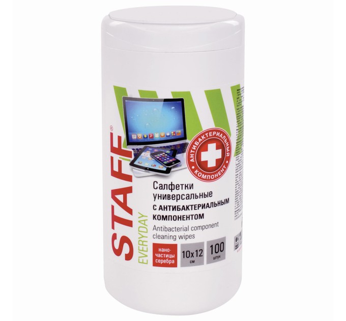Салфетки 100 шт, антибактериальные, универсальные 513478