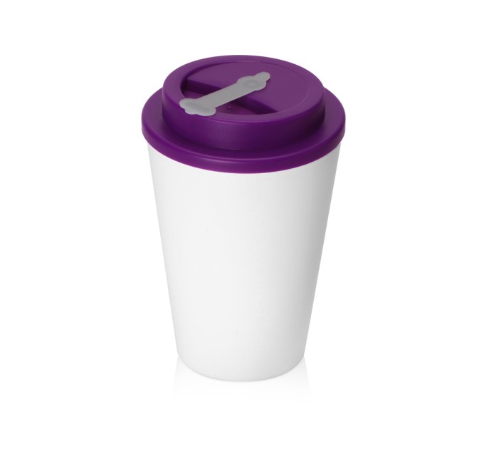 Пластиковый стакан Take away с двойными стенками и крышкой с силиконовым клапаном, 350 мл