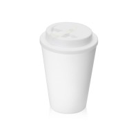 Пластиковый стакан Take away с двойными стенками и крышкой с силиконовым клапаном, 350 мл