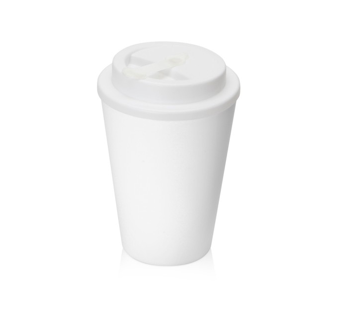 Пластиковый стакан Take away с двойными стенками и крышкой с силиконовым клапаном, 350 мл