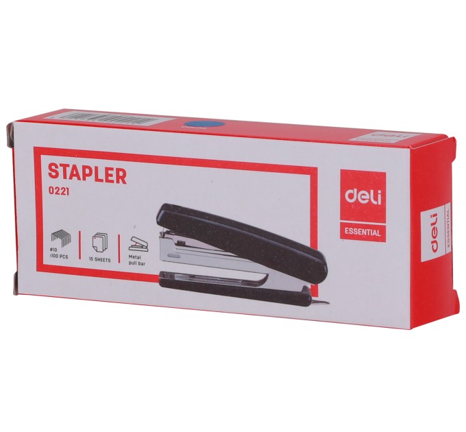 Степлер №10, до 12 л., черный 0221