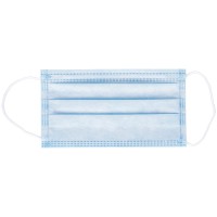 Маска медицинская, набор 50 шт., одноразовая, 3-х сл., с носовым фиксатором, на резинках, пакет 299742