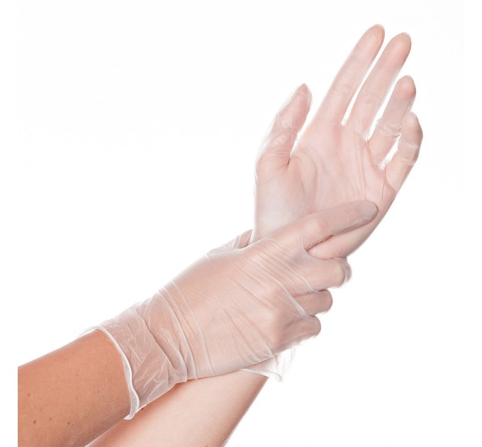 Перчатки виниловые, неопудренные, прозрачные, Complement р. М, 1 пара 35700