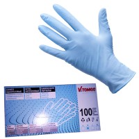 Перчатки нитриловые, неопудренные, р. M, голубые, 1 пара