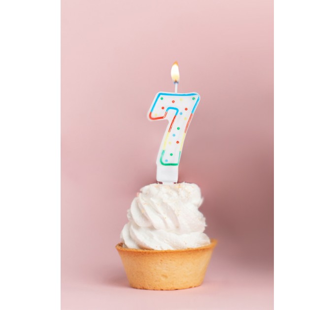 Свеча-цифра 7 MESHU MS_32389