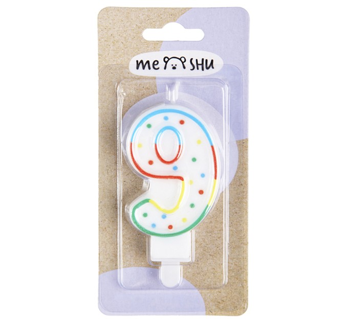 Свеча-цифра 9 MESHU MS_32393