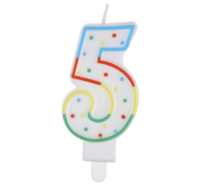 Свеча-цифра 5 MESHU MS_32385