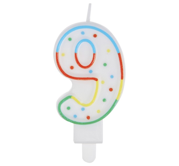 Свеча-цифра 9 MESHU MS_32393