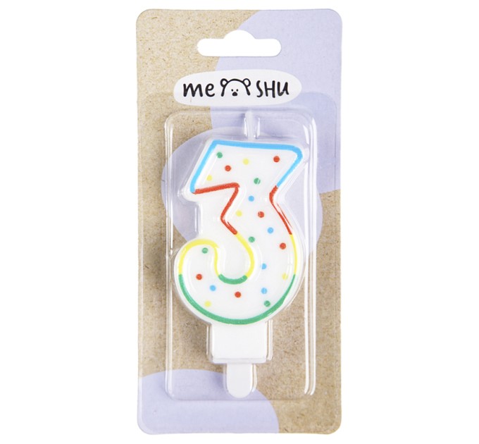 Свеча-цифра 3 MESHU MS_32381