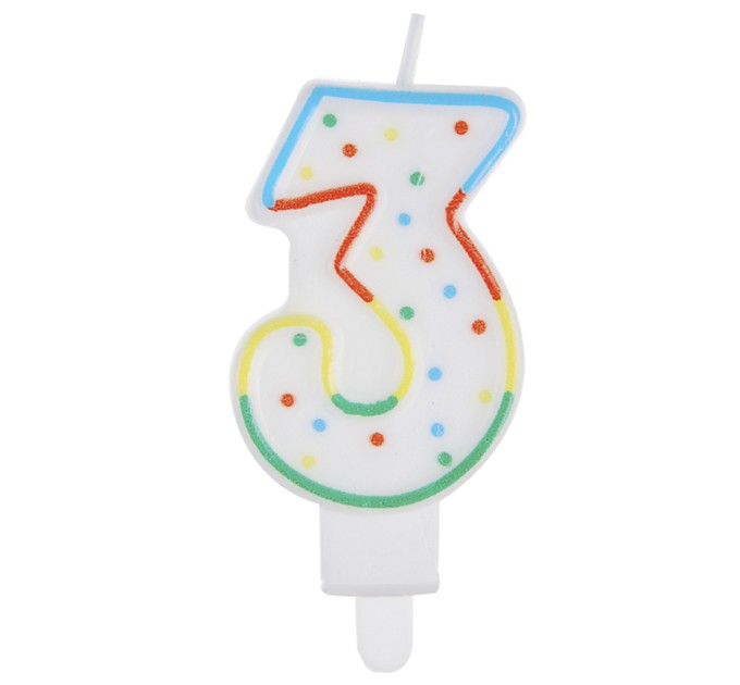 Свеча-цифра 3 MESHU MS_32381