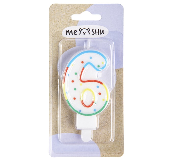 Свеча-цифра 6 MESHU MS_32387