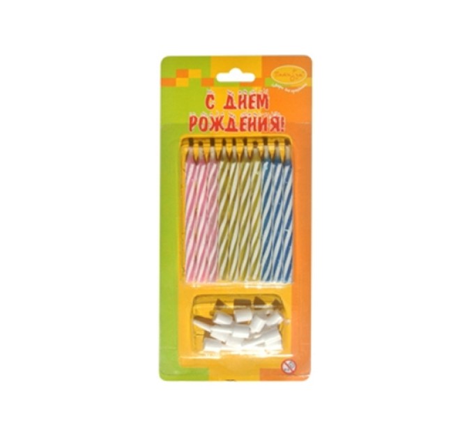 Свечи Магические с держателями, 6 см, 10 шт