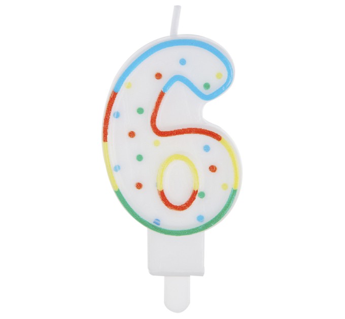 Свеча-цифра 6 MESHU MS_32387