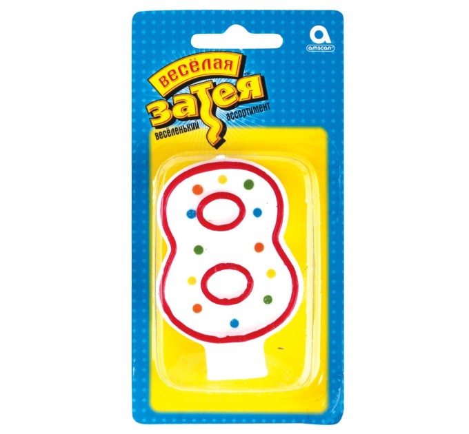 Свеча-цифра 8, 7.6 см 590347