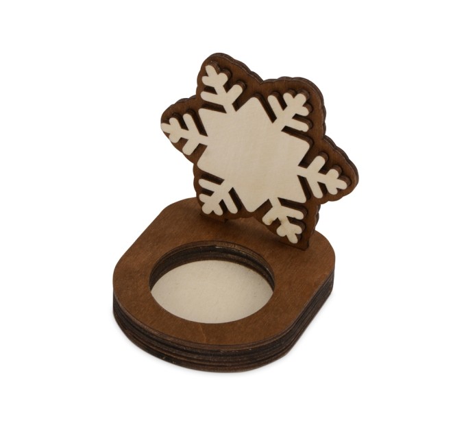 Подсвечник деревянный Снежинка