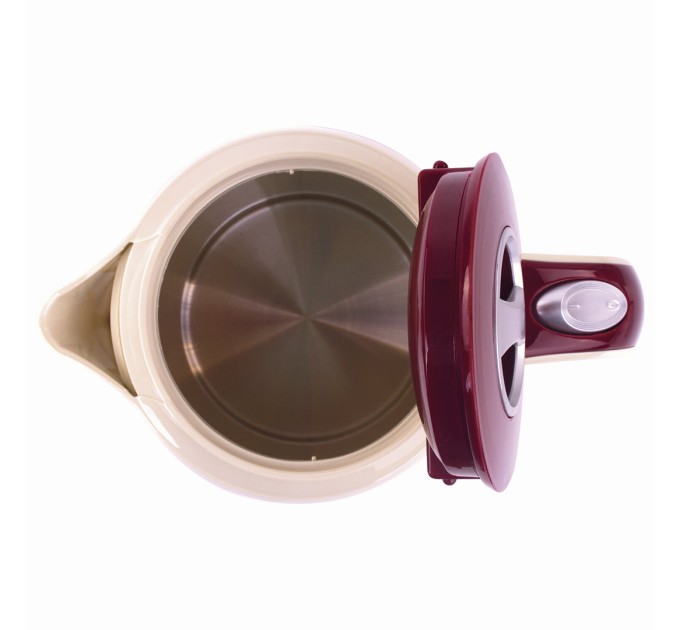 Чайник электрический SONNEN, 1.7 л, 2200 Вт, бежевый/красный КТ-002