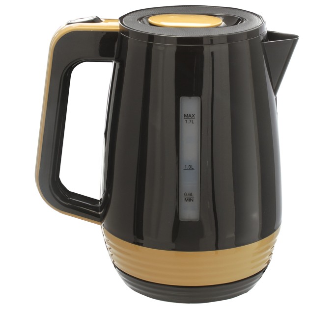 Чайник электрический SONNEN, 1.7 л, 2200 Вт, черный/горчичный КТ-1776